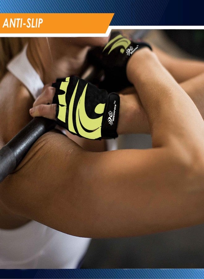 Technix 8907313006311 Lycra-Spandex Endurance Fitness Gloves, Medium (Green) - Image 5