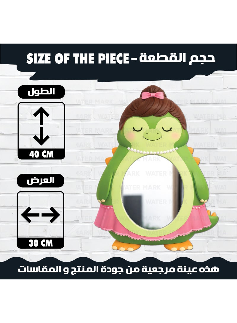 مرآة حائط للأطفال علي شكل تمساح للبنات مصنوعة من خشب عالي الجودة بتصميملطيف للاولاد لمسة ديكور عصرية، آمنة تمامًا وغير قابلة للكسر، خفيفة الوزن وسهلة التركيب لتضفي أناقة على غرفة الطفل - Image 3