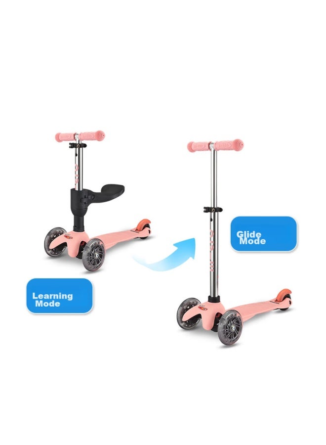 Micro Swiss Maiguo Children's Scooter, Two-in Design, Suitable For Ages 1.5-2 Years Old, Kids' Scooter, Rose Pink + Seat - Image 1