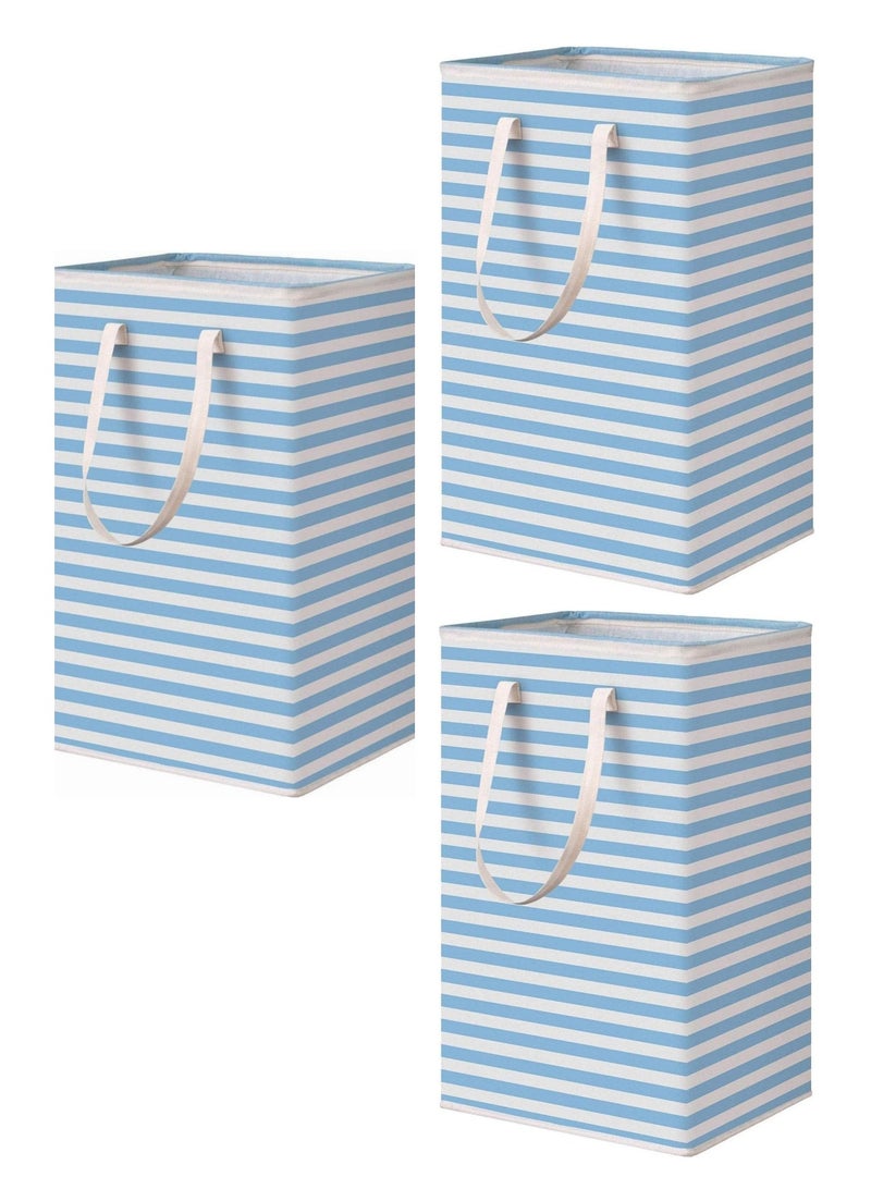 3 Packs Laundry Hamper, 75L Collapsible Large Baskets with Handles, Freestanding Waterproof Clothes Storage Basket, Toys and Clothes Organizer - Image 1