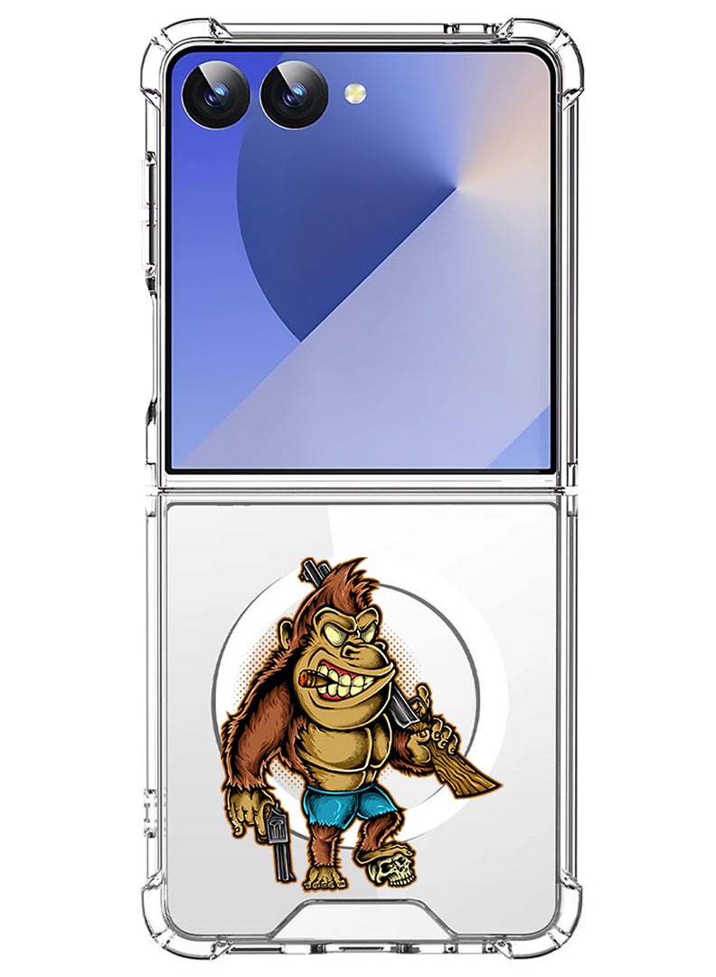 Theodor Magnetic Case for Samsung Galaxy Z Flip 7 Compatible with MagSafe Wireless Charging, Shockproof Phone Bumper Cover Killer kong - Image 1