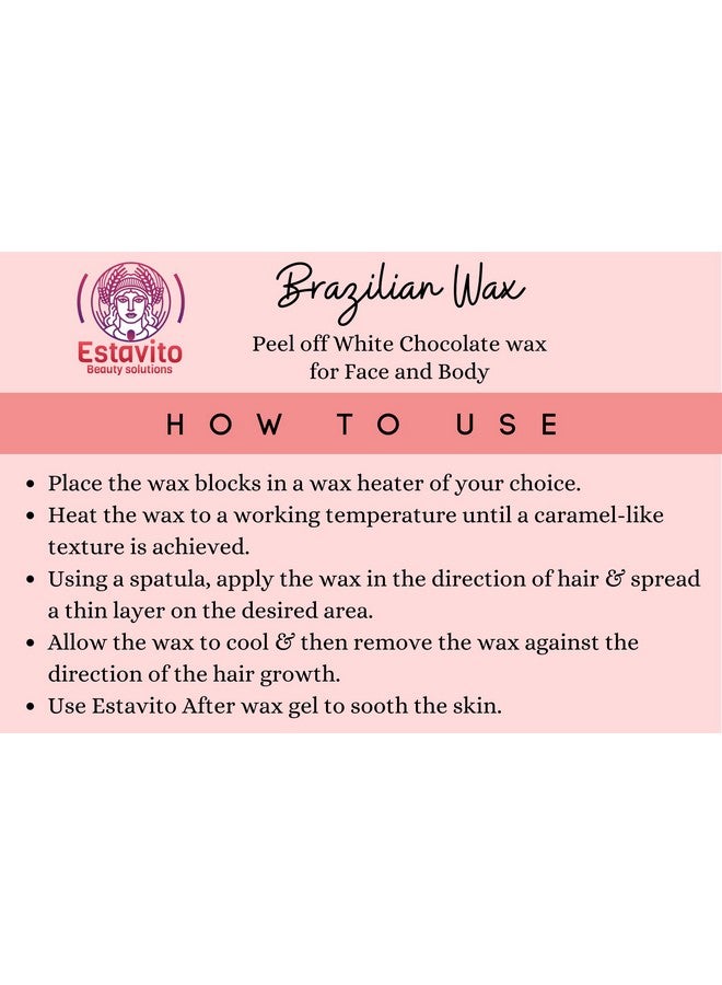 ESTAVITO Brazilian White Chocolate Strip-less Wax 500gms | PACK OF 2 | FACIAL HAIR REMOVING WAX | For Face, upper lips and chin | Get smooth & Soft skin | - Image 4