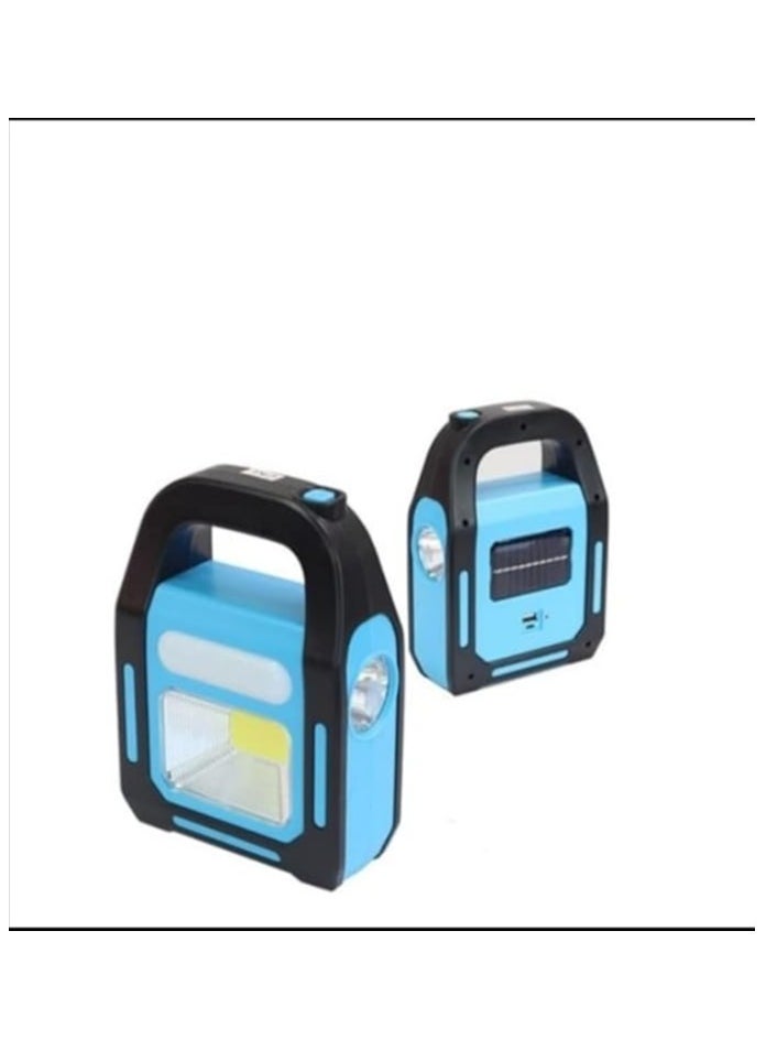 Generic 3-in-1 manual emergency flashlight for camping and trips, charged by solar and electricity and contains USB  - Image 1