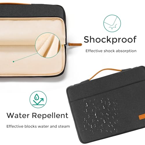 DOMISO 14 inch Laptop Case Sleeve Protective Cover Compatible with 15 inch MacBook Air M4 M3 M2,MacBook Pro,14-15 inch HP Dell ASUS Lenovo Chromebook,Waterproof Computer Cases Bag with Handle,Black - Image 5