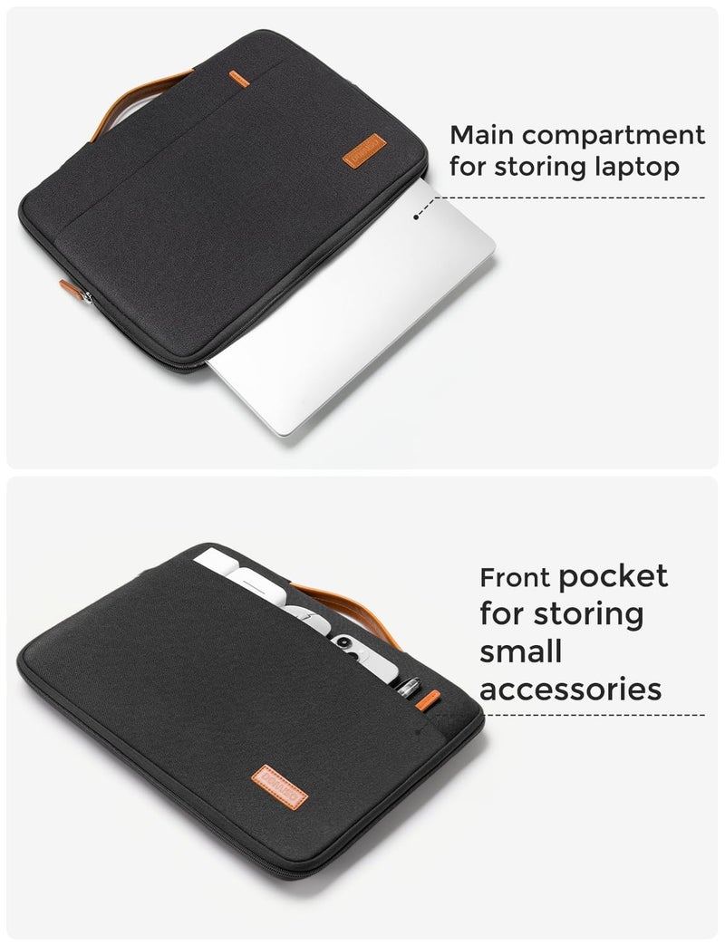 DOMISO 14 inch Laptop Case Sleeve Protective Cover Compatible with 15 inch MacBook Air M4 M3 M2,MacBook Pro,14-15 inch HP Dell ASUS Lenovo Chromebook,Waterproof Computer Cases Bag with Handle,Black - Image 4