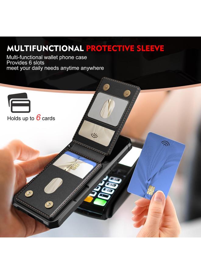 S-TOP Case For iPhone 16 Pro 2-in-1 Magnetic Wallet MagSafe Leather Back Phone Case - Image 4