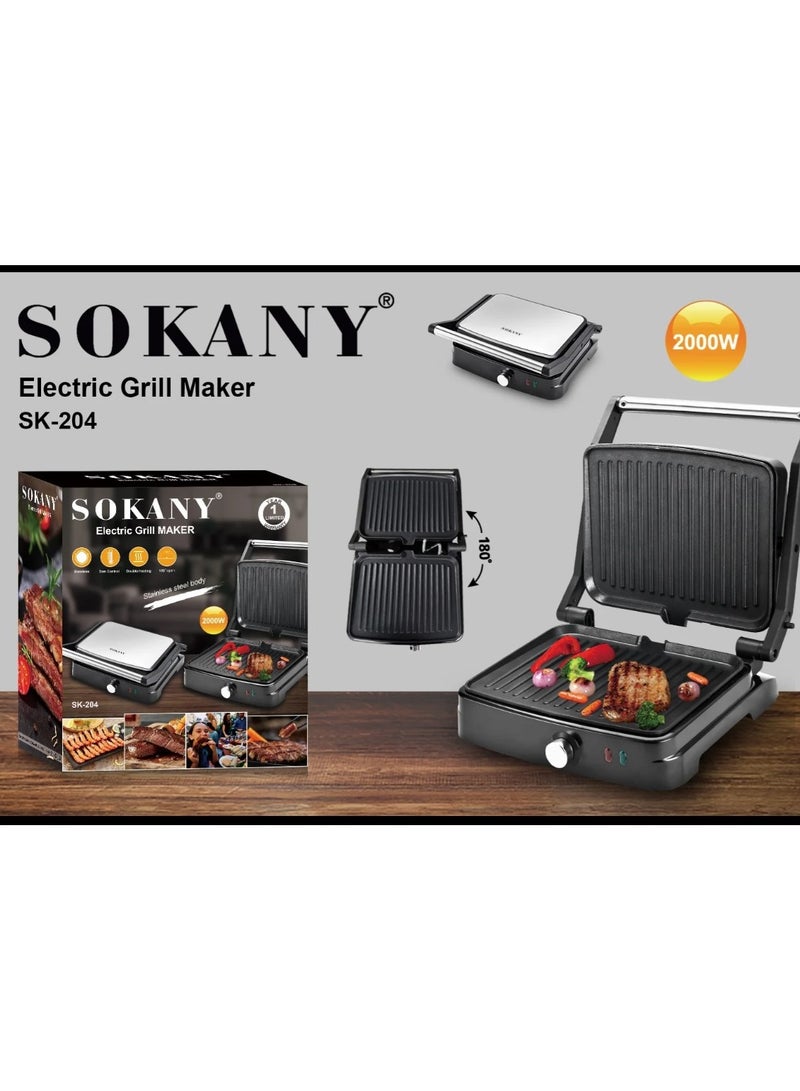 سوكاني جريل و شواية كهربائية بقدرة 2000 وات من سوكاني، Sk-204 - Image 2