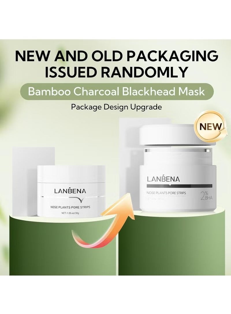 LANBENA 2.0 Nose Pore Strips, Blackhead Remover Mask with Salicylic Acid, Amazonian White Clay, Pore Cleanser Purifying Peel off Face Mask with 60 PCS Strips, Aloe Facial Mask(1.05 Ounce) - Image 3