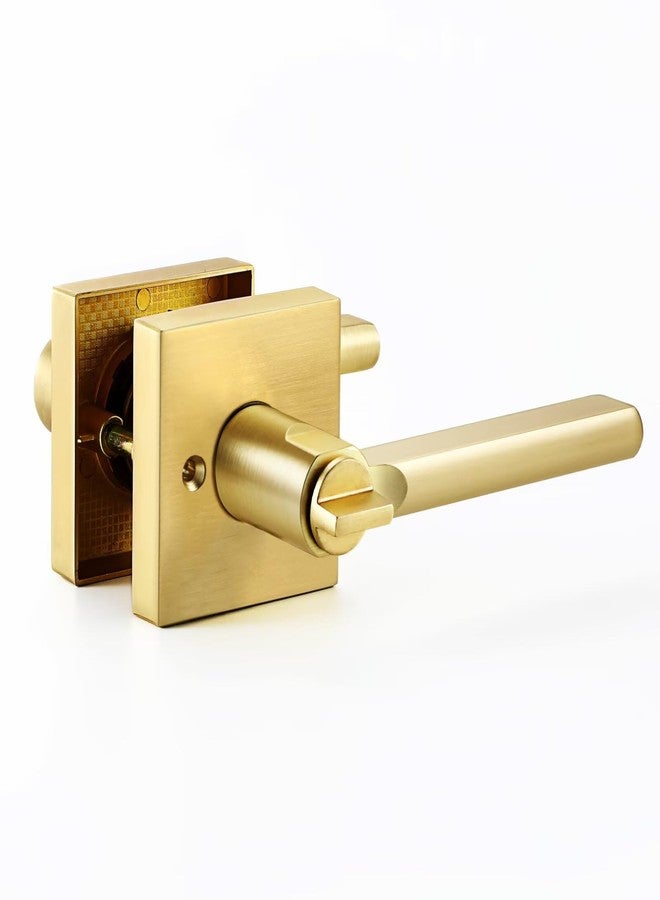 Linkaa Brass Gold Interior Privacy Door Handle with Lock and 3 Key, Door Lever for Front Door Bedroom Office, Reversible Lever,Heavy Duty Zinc Alloy（Gold，Privacy Lock with 3 Keys，1 Pack） - Image 3