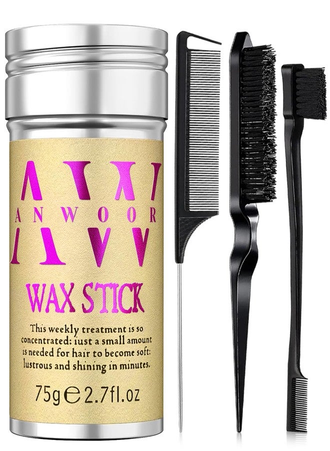 ANWOOR Slick Back Hair Brush, Hair Wax Stick Set- Taming Flyaways & Smoothing Ponytail, Baby Hairs, Edge Control - Hair Bun Accessories for Teen Girl, Kids & Women Gifts Trendy Stuff - Image 1