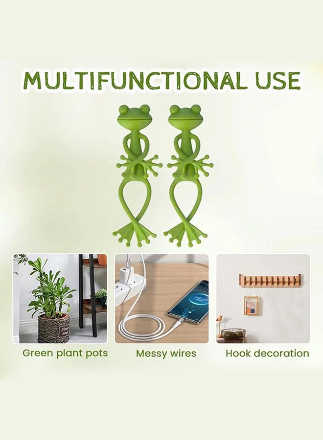 Sweet Life Frog Plant Stand, Green Frog Plant Supports, Cute Frog Flower Pot Hugger Plant Climbing Fixture Clips, Animal Figurines Planter Pot Hanger Decorations (5pc) - Image 3