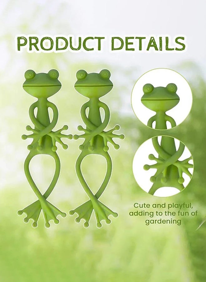 Sweet Life Frog Plant Stand, Green Frog Plant Supports, Cute Frog Flower Pot Hugger Plant Climbing Fixture Clips, Animal Figurines Planter Pot Hanger Decorations (5pc) - Image 4