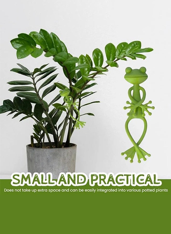 Sweet Life Frog Plant Stand, Green Frog Plant Supports, Cute Frog Flower Pot Hugger Plant Climbing Fixture Clips, Animal Figurines Planter Pot Hanger Decorations (5pc) - Image 2
