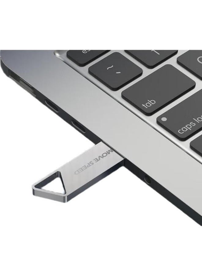 Move Speed 4Gb Usb Flash Drive, Usb2.0, Tiensanjiao Series, Silver, Compact And Portable, Shockproof And Drop-Resistant, Dual-Use Metal Mini Flash Drive For Car And Computer - Image 3