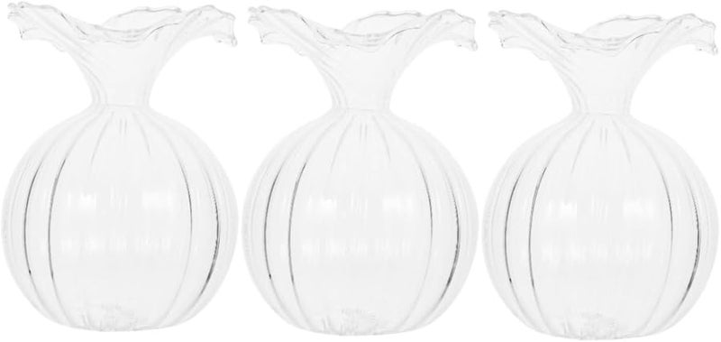 3 قطع زجاجية أواني نباتات مائية مزهرية مائية لتنسيق مراكز الطاولات في حفلات الزفاف - Image 2