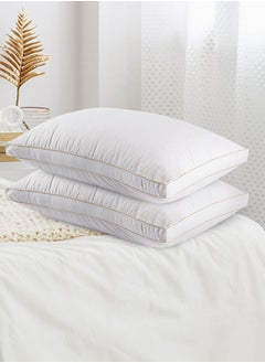 House One Hotel Pillow Microfiber with Double Golden Prime for Your Home Bed - White - 90x50 cm  - Image 1