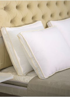 House One Hotel Pillow Microfiber with Double Golden Prime for Your Home Bed - White - 90x50 cm  - Image 2