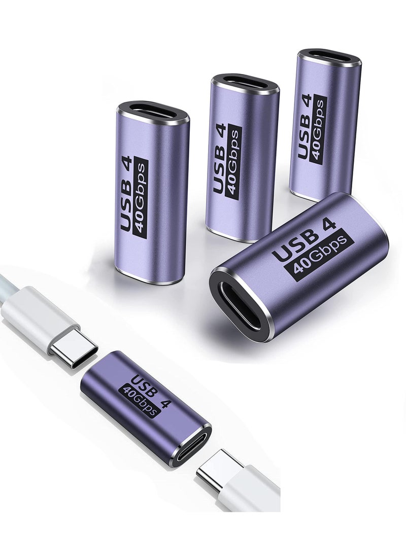 Sweet seven محول USB C أنثى إلى أنثى (4 حزم) مع Thunderbolt 4/3 يدعم نقل البيانات بسرعة 40 جيجابت في الثانية و100 واط PD وتمرير فيديو 8K@60 هرتز لـ USB-C HUB Magsafe والمزيد من الأجهزة من النوع C  - Image 1