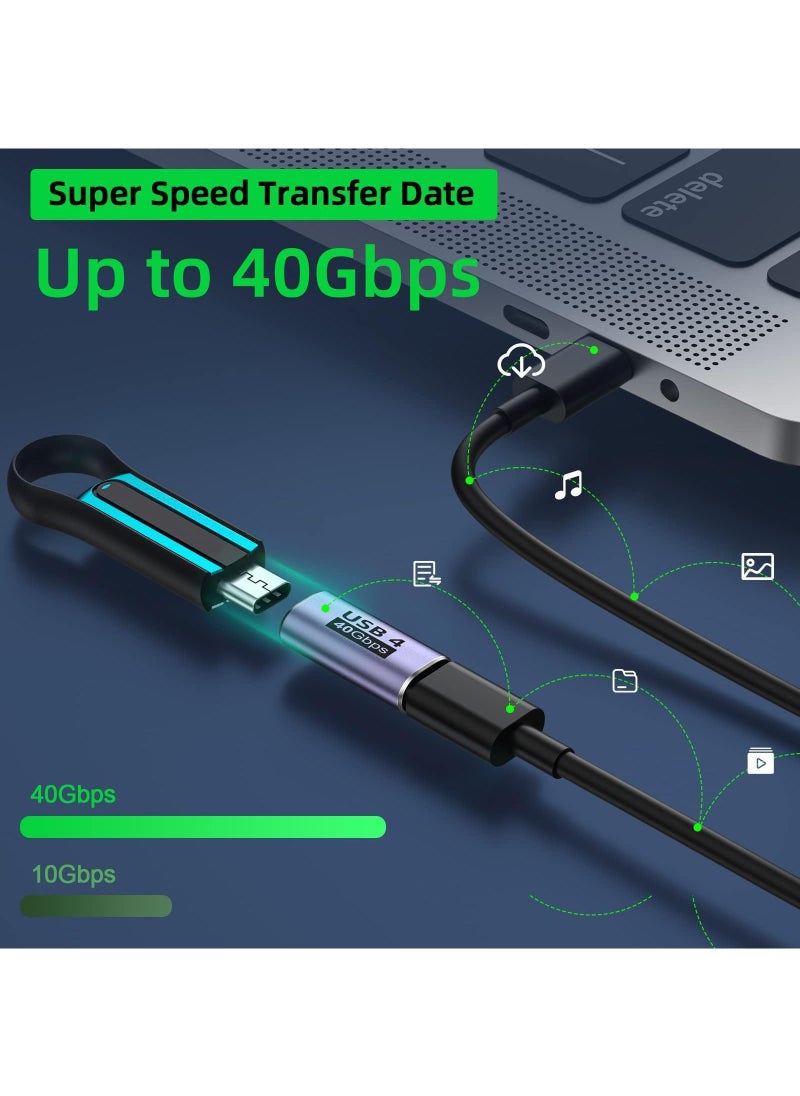 Sweet seven محول USB C أنثى إلى أنثى (4 حزم) مع Thunderbolt 4/3 يدعم نقل البيانات بسرعة 40 جيجابت في الثانية و100 واط PD وتمرير فيديو 8K@60 هرتز لـ USB-C HUB Magsafe والمزيد من الأجهزة من النوع C  - Image 3