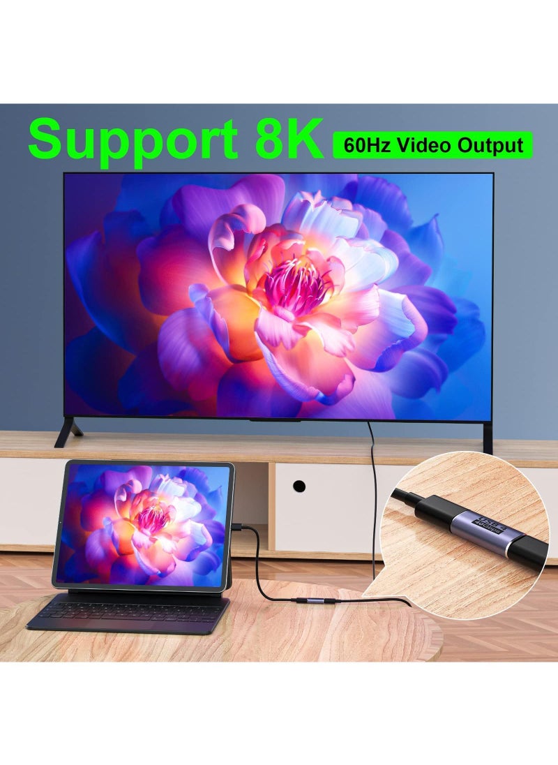 Sweet seven محول USB C أنثى إلى أنثى (4 حزم) مع Thunderbolt 4/3 يدعم نقل البيانات بسرعة 40 جيجابت في الثانية و100 واط PD وتمرير فيديو 8K@60 هرتز لـ USB-C HUB Magsafe والمزيد من الأجهزة من النوع C  - Image 4