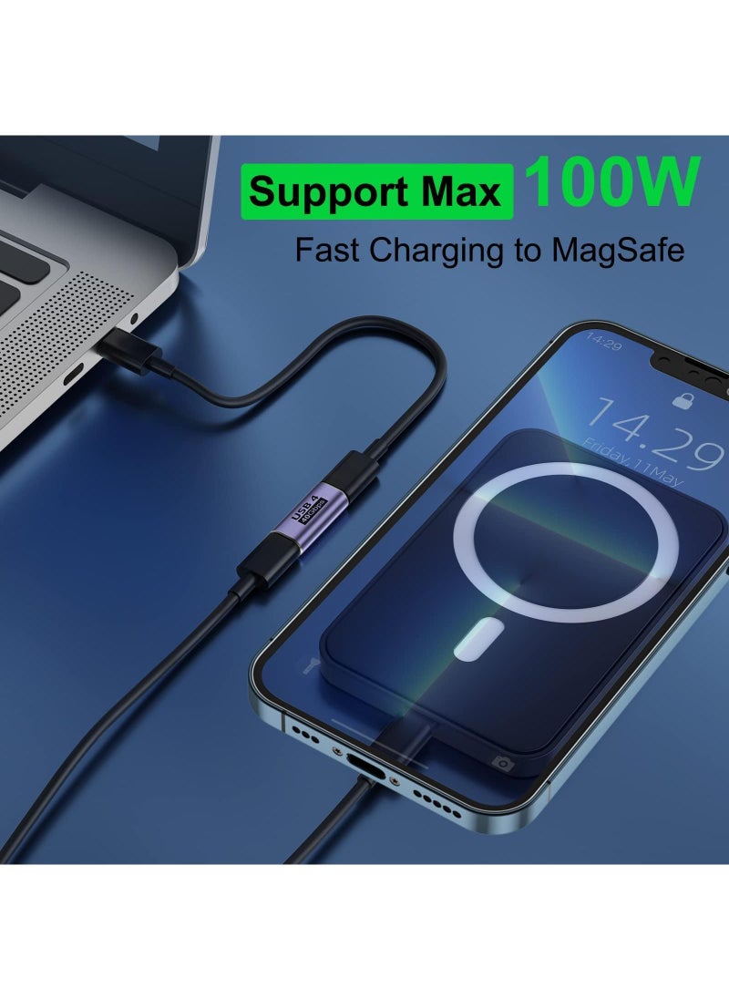 Sweet seven محول USB C أنثى إلى أنثى (4 حزم) مع Thunderbolt 4/3 يدعم نقل البيانات بسرعة 40 جيجابت في الثانية و100 واط PD وتمرير فيديو 8K@60 هرتز لـ USB-C HUB Magsafe والمزيد من الأجهزة من النوع C  - Image 2