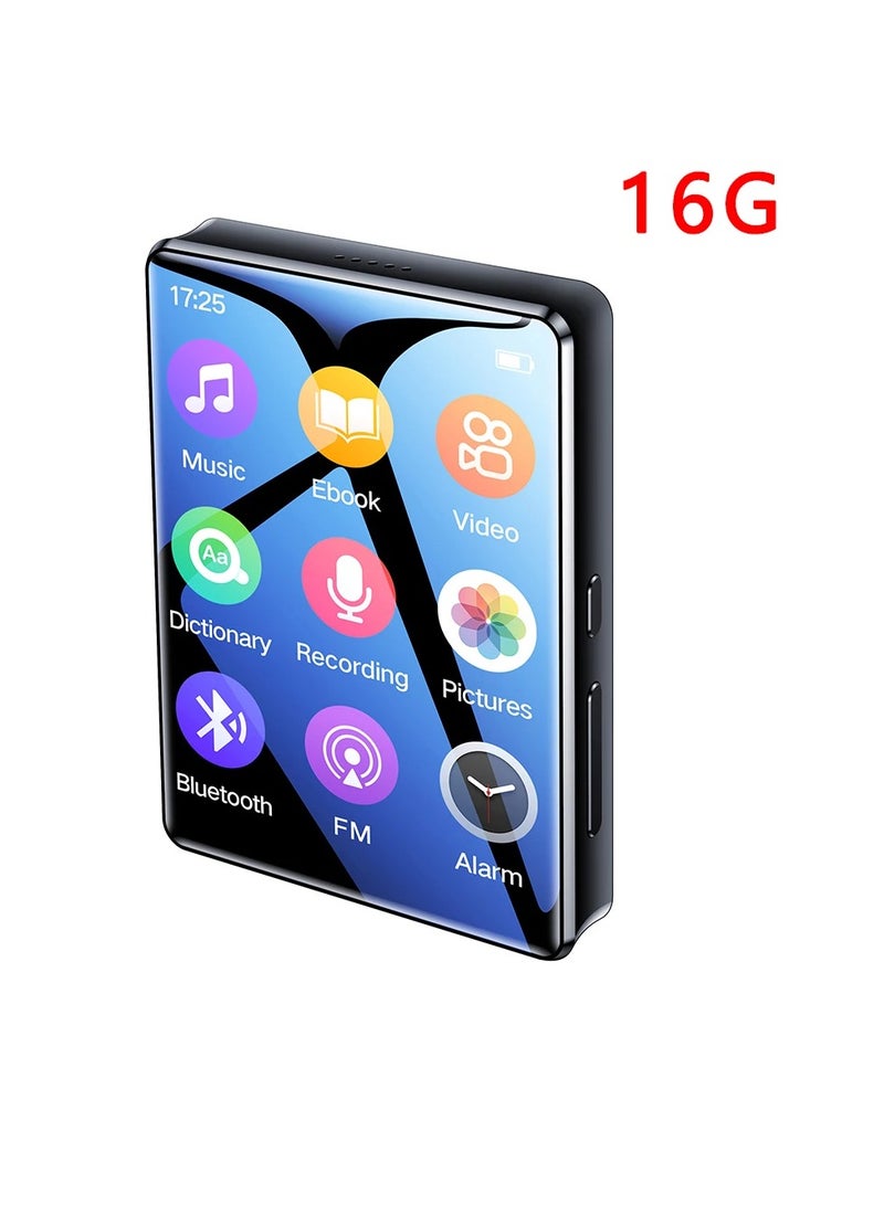 ارواق مشغل MP3، مشغل موسيقى بشاشة كاملة 2.4 بوصة، مشغل صوت ستيريو هاي فاي بلوتوث بشاشة تعمل باللمس بالكامل، مشغل راديو مسجل صوت قابل لإعادة الشحن مع مكبر صوت مدمج، (دعم تمديد الذاكرة بسعة 16 جيجابايت) - Image 1