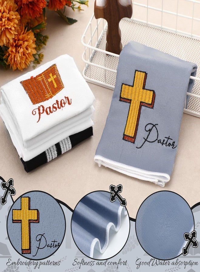Tegeme 6 Pcs Pastor Towels Christian Embroidered Hand Towels Cross Clergy Dove Pattern Clergy Appreciation Gifts for Men Priest Ministers Father Christmas - Image 4