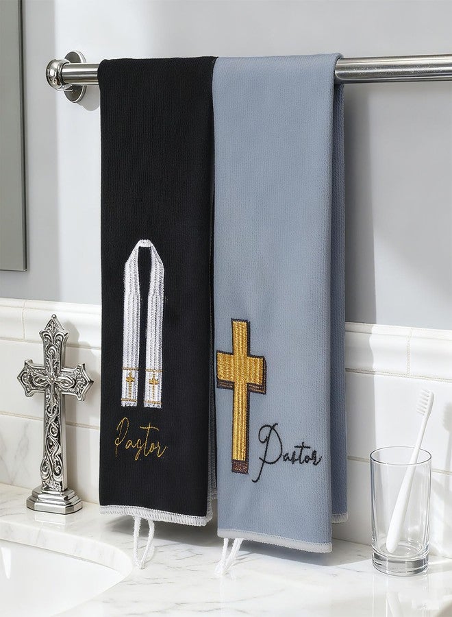 Tegeme 6 Pcs Pastor Towels Christian Embroidered Hand Towels Cross Clergy Dove Pattern Clergy Appreciation Gifts for Men Priest Ministers Father Christmas - Image 5