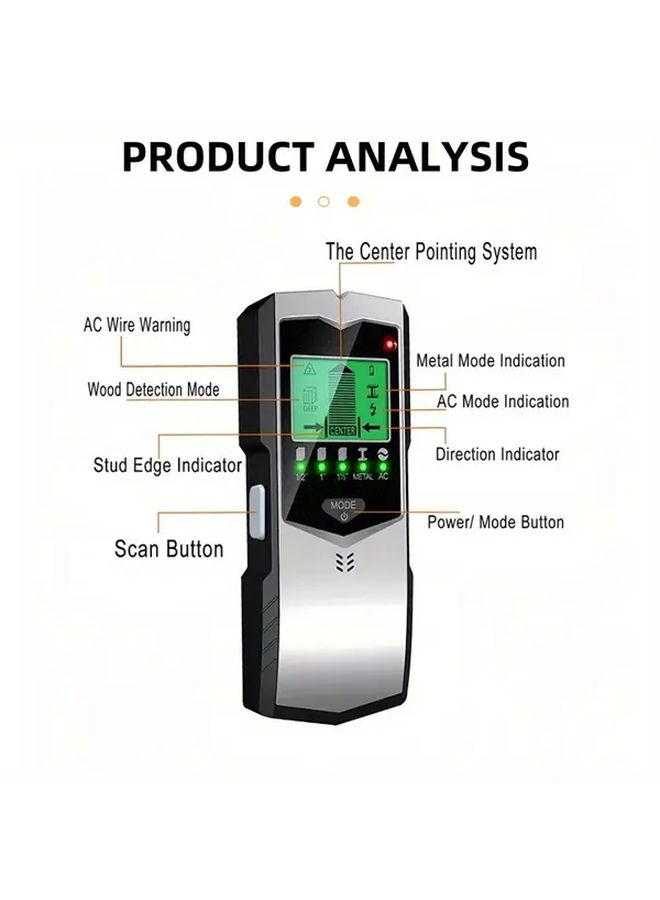 Multifunctional Metal Wood Detector 5 In 1 With LED Display Handheld Portable Model SH401 - Image 5