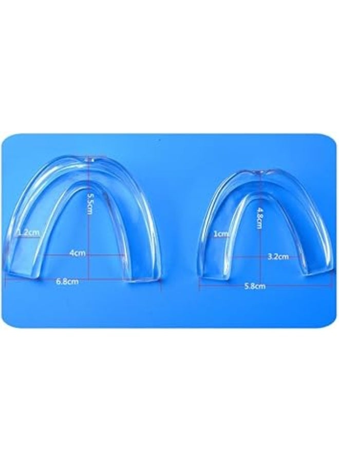 واقي الفم لصقل الاسنان في الليل ، واقيات الفم لطحن الاسنان، واقي فم قابل لاعادة الاستخدام للنوم، واقي للعض، مجموعة من 4 قطع بمقاسين - Image 2