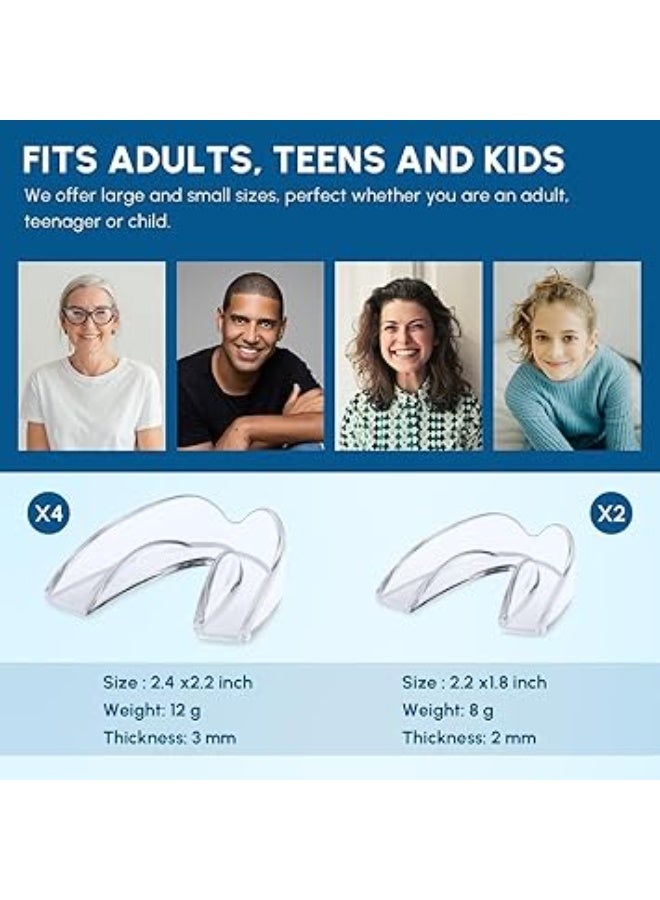واقي الفم لصقل الاسنان في الليل ، واقيات الفم لطحن الاسنان، واقي فم قابل لاعادة الاستخدام للنوم، واقي للعض، مجموعة من 4 قطع بمقاسين - Image 5