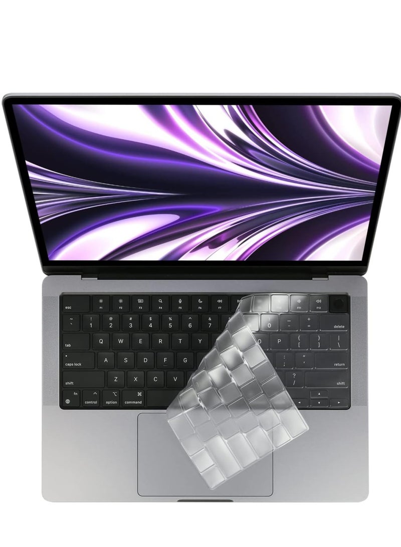 US Layout TPU Keyboard Cover Skin for MacBook Air 13 inch M2 A2681/M3 A3114/M4 A3240  MacBook Pro 14 A3112/A3185/A3401/A2442 /A2779/A2992/A2918 and 16 A3403/A3186/A2780/A2485/A2991 with Touch ID Pro  - Image 4