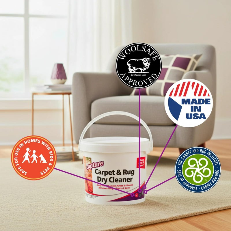 Capture Carpet Total Care Kit 400 - Home Couch and Upholstery, Car Rug, Dogs & Cats Pet Carpet Cleaner Solution - Strength Odor Eliminator, Stains Spot Remover, Non Liquid & No Harsh Chemical - Image 4