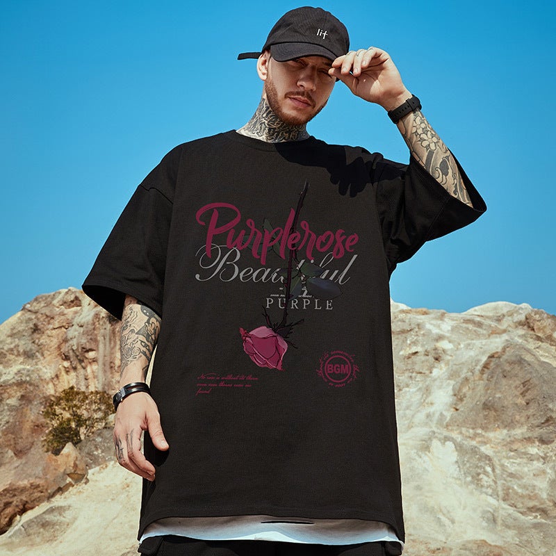 T27 Polyester Printed Short-Sleeved T-Shirt M-8Xl Export Summer Trendy T-Shirt Loose Over - Image 1