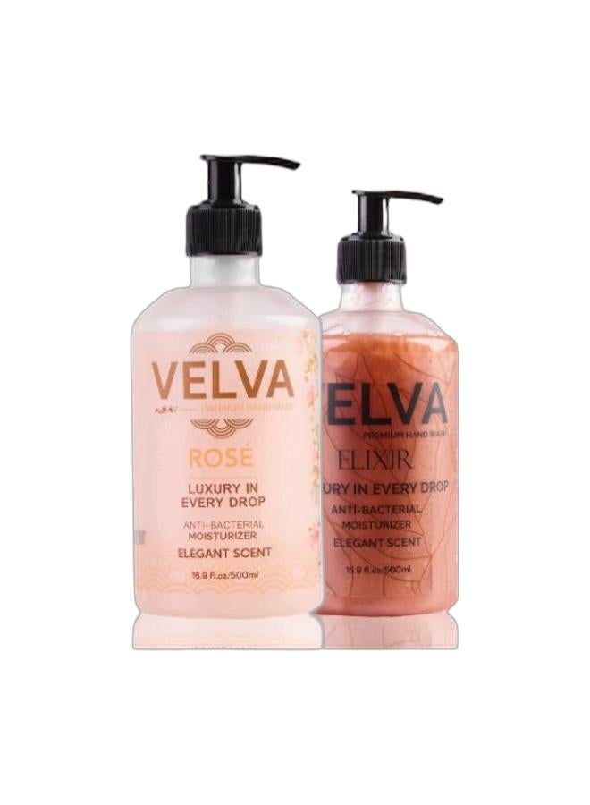 VELVA Premium hand wash rose - 500 ml & Premium hand wash Elixir - 500 mlBundle - Image 1