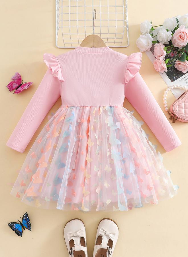 Take Two Ruffled Detail Mesh Hem Dress - Image 2