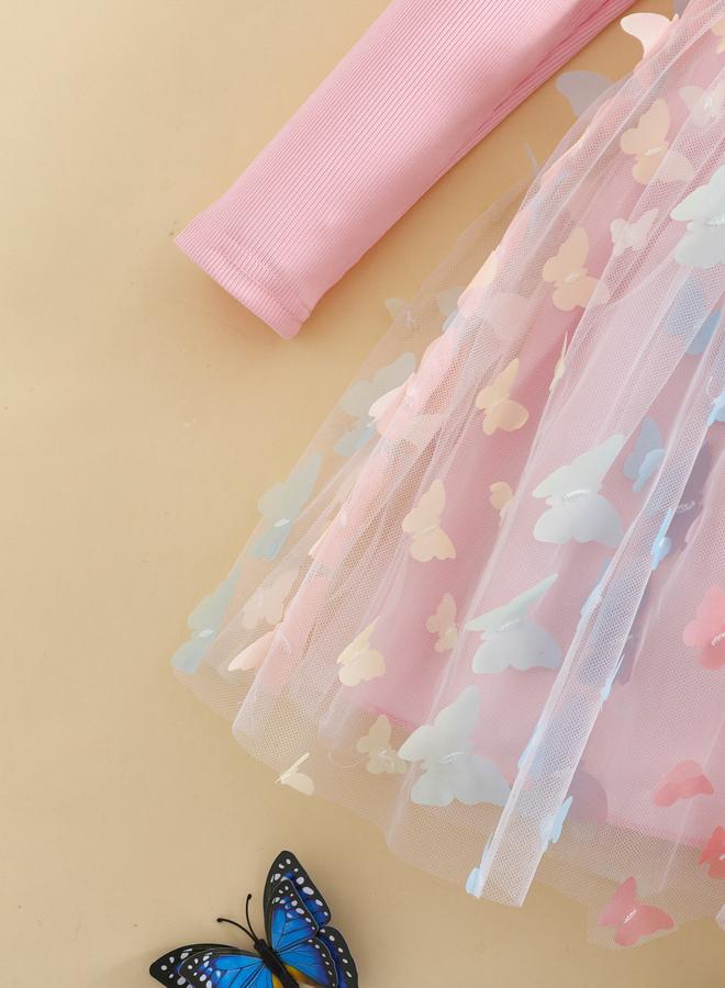 Take Two Ruffled Detail Mesh Hem Dress - Image 3