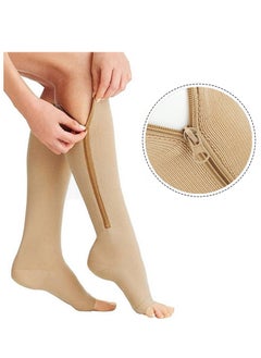 RATSAW Compression Socks Zipper Leg Calf Sleeves Toeless for Running Hiking Climbing Driving Standing Flight Swelling Pain Relieve  - Image 1