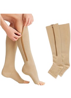 RATSAW Compression Socks Zipper Leg Calf Sleeves Toeless for Running Hiking Climbing Driving Standing Flight Swelling Pain Relieve  - Image 2