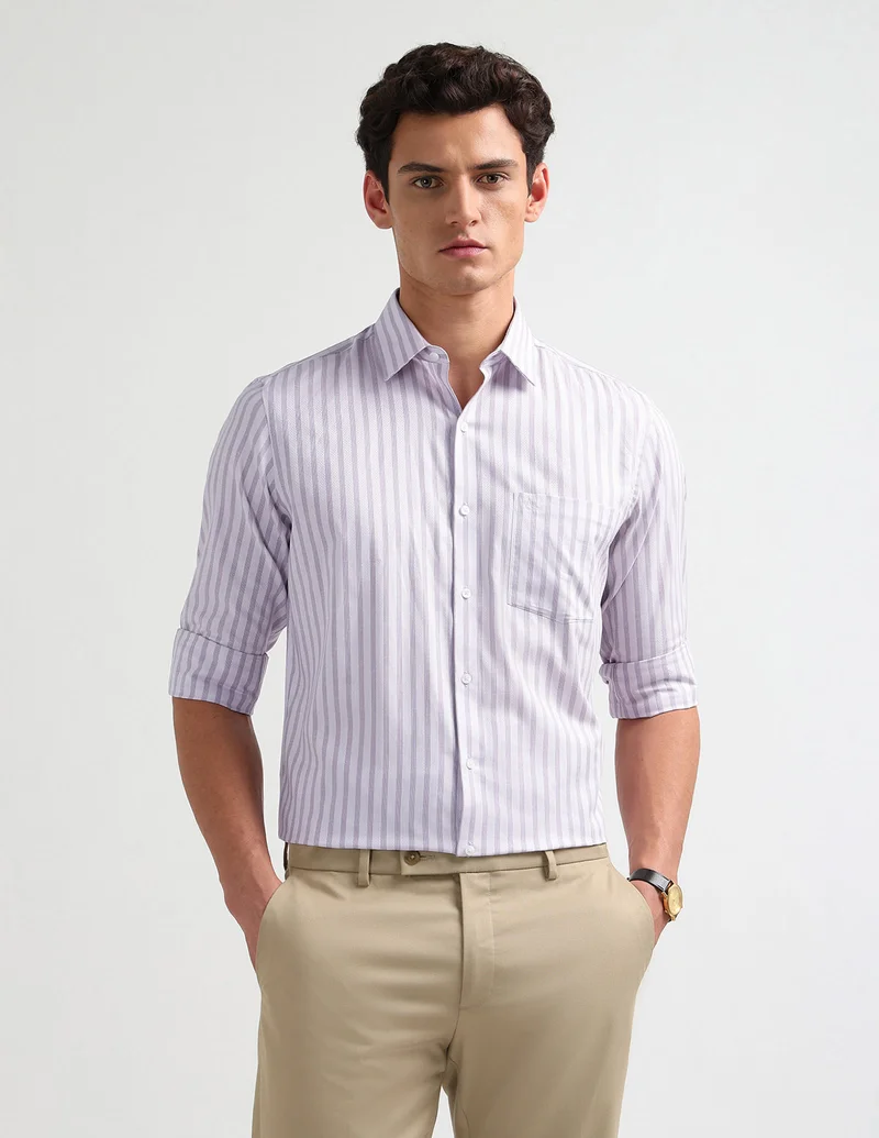Arrow Liberty Classic Fit Vertical Striped Shirt