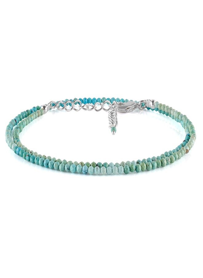 يانارا قلادة تشوكر من الفيروز الطبيعي من أريزونا من يانارا، مجوهرات رقيقة للنساء، حجر بخت شهر ديسمبر، كريستالات طاقة، سلسلة مطلية بالفضة بطول 18 بوصة، هدايا لها - Image 1