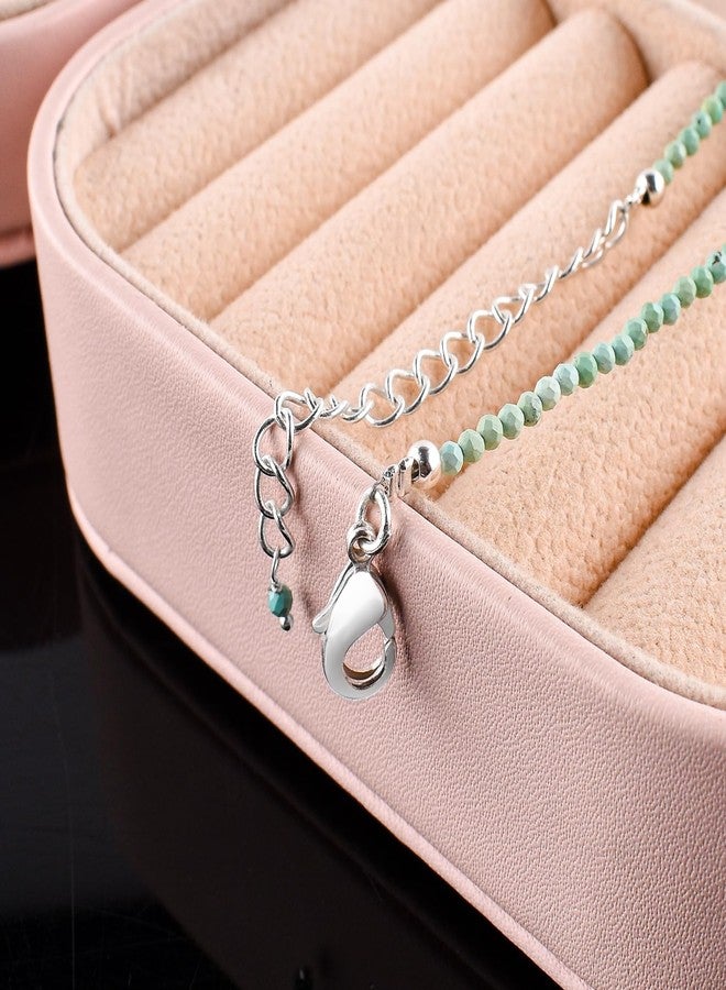 يانارا قلادة تشوكر من الفيروز الطبيعي من أريزونا من يانارا، مجوهرات رقيقة للنساء، حجر بخت شهر ديسمبر، كريستالات طاقة، سلسلة مطلية بالفضة بطول 18 بوصة، هدايا لها - Image 3