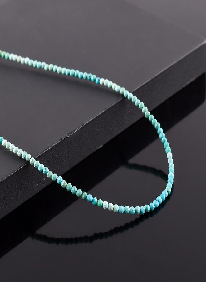 يانارا قلادة تشوكر من الفيروز الطبيعي من أريزونا من يانارا، مجوهرات رقيقة للنساء، حجر بخت شهر ديسمبر، كريستالات طاقة، سلسلة مطلية بالفضة بطول 18 بوصة، هدايا لها - Image 4