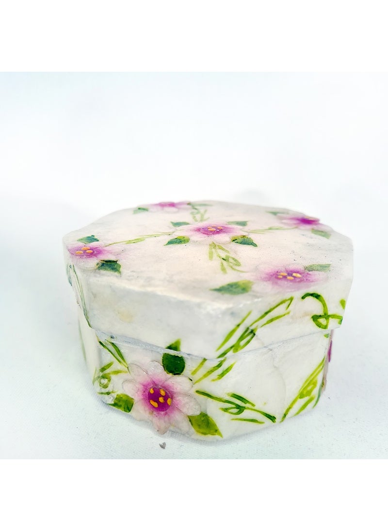 evinizdeki okyanus esintisi turkuaz hediyelik Ocean breeze turquoise gift box for your home Large Mother of Pearl Hexagonal-Violet Box  - Image 1