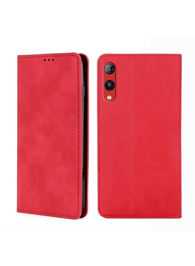 erorex Case For Rakuten Hand 4G Skin Feel Magnetic Horizontal Flip Leather Phone Case - Image 1