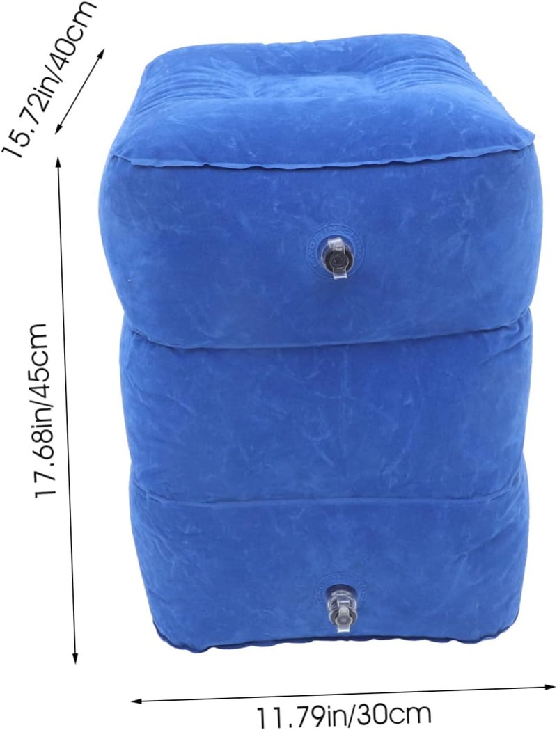 Milisten 1 Set Inflatable Foot Rest Pillow for Airplane Travel Comfortable Leg Support for Portable Design with Storage Bag for Car and Home Relaxation - Image 2