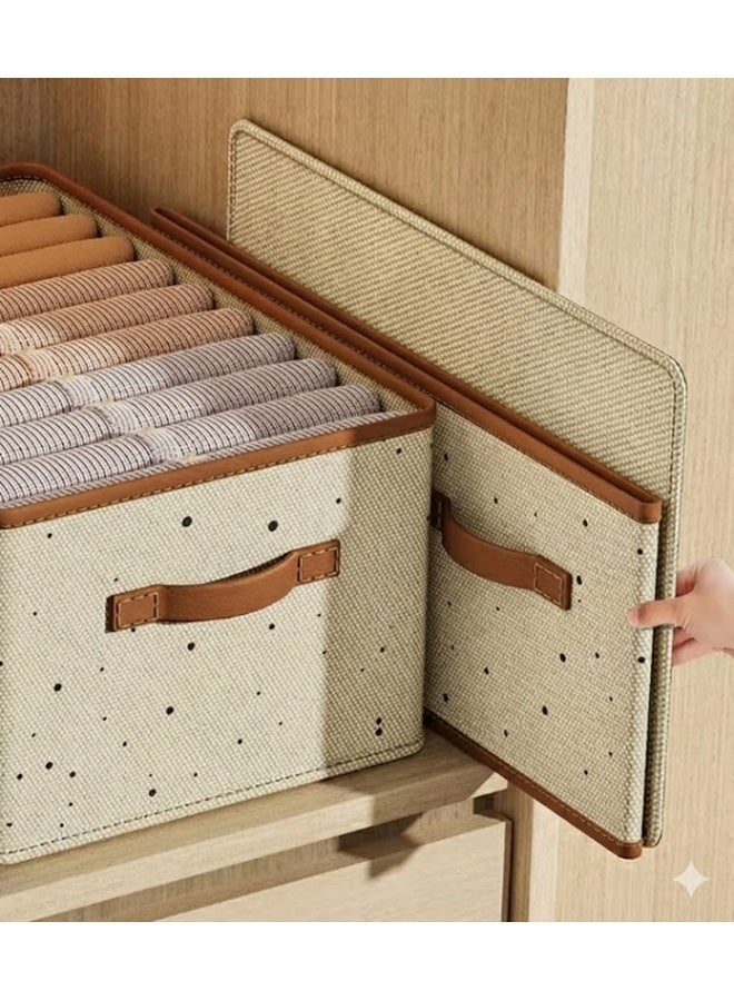 Living Heavy-duty canvas storage box, 17 kg capacity, with a rigid internal structure and double zipper for organizing clothes and quilt - Image 5