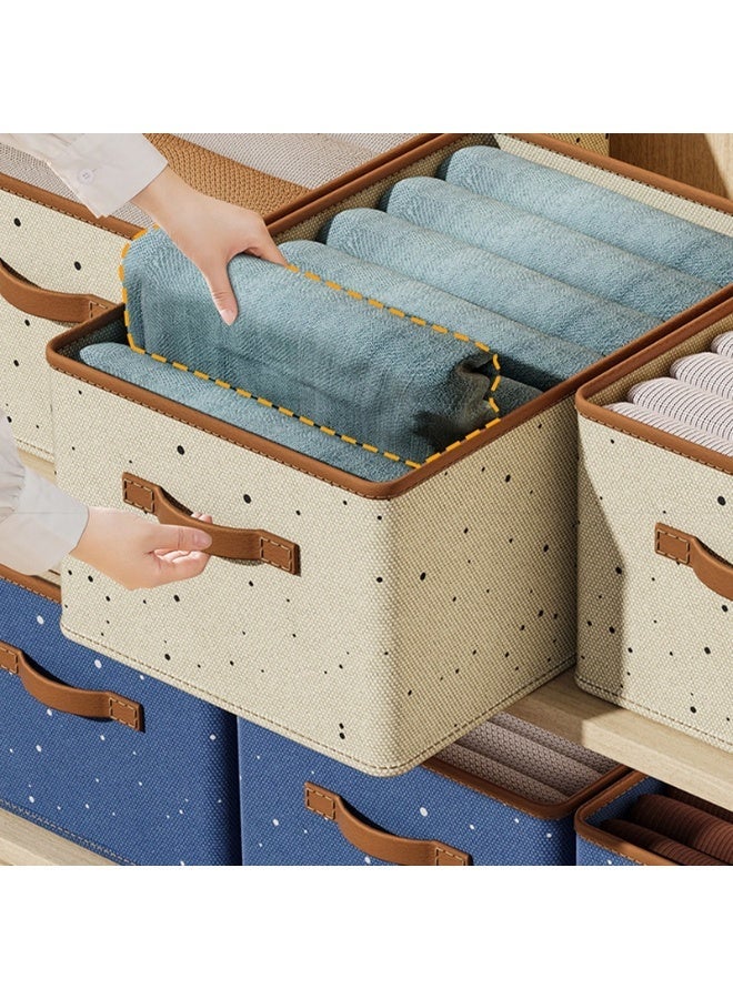Living Heavy-duty canvas storage box, 17 kg capacity, with a rigid internal structure and double zipper for organizing clothes and quilt - Image 1