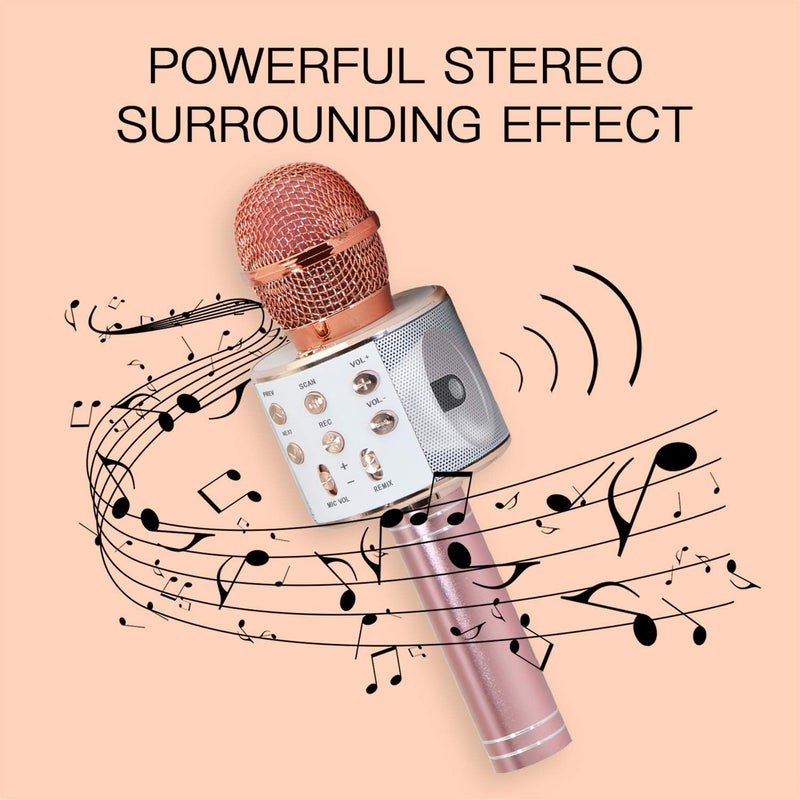 Keyian Karaoke Microphone for Kids - Rose Gold - Image 2