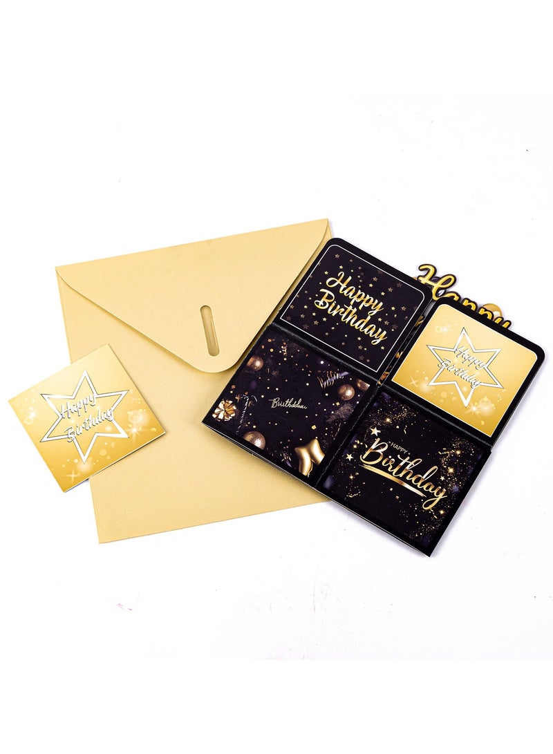 الذهب الأسود بطاقة تهنئة عيد ميلاد ثلاثية الأبعاد - Image 3